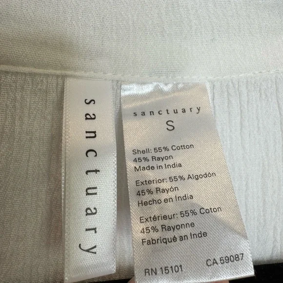 Sanctuary cotton beach fringe hem blouse size small - Picture 2 of 7